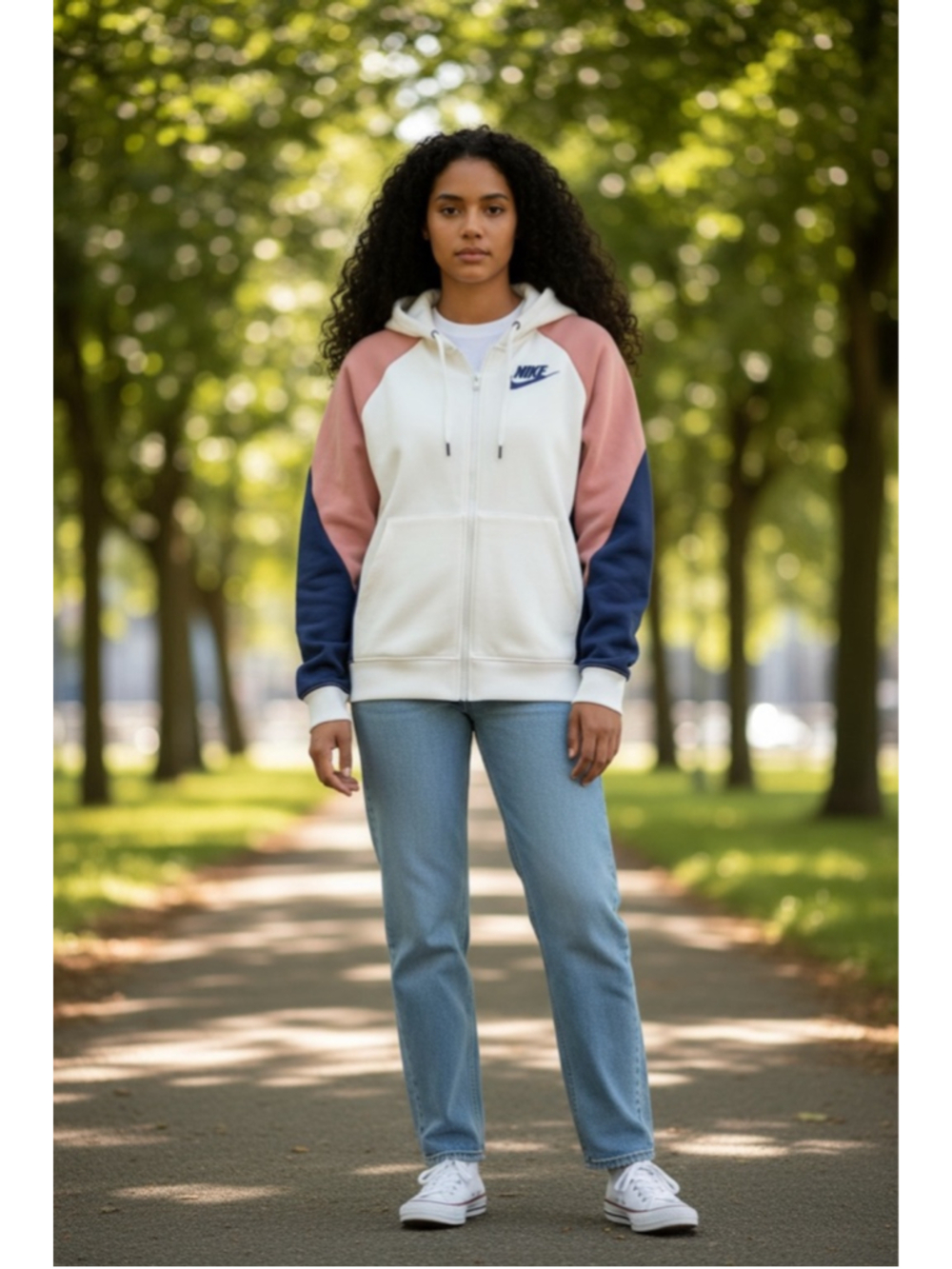 Nike full Zip Hoodie Jacket Color Block Retro Y2K streetwear